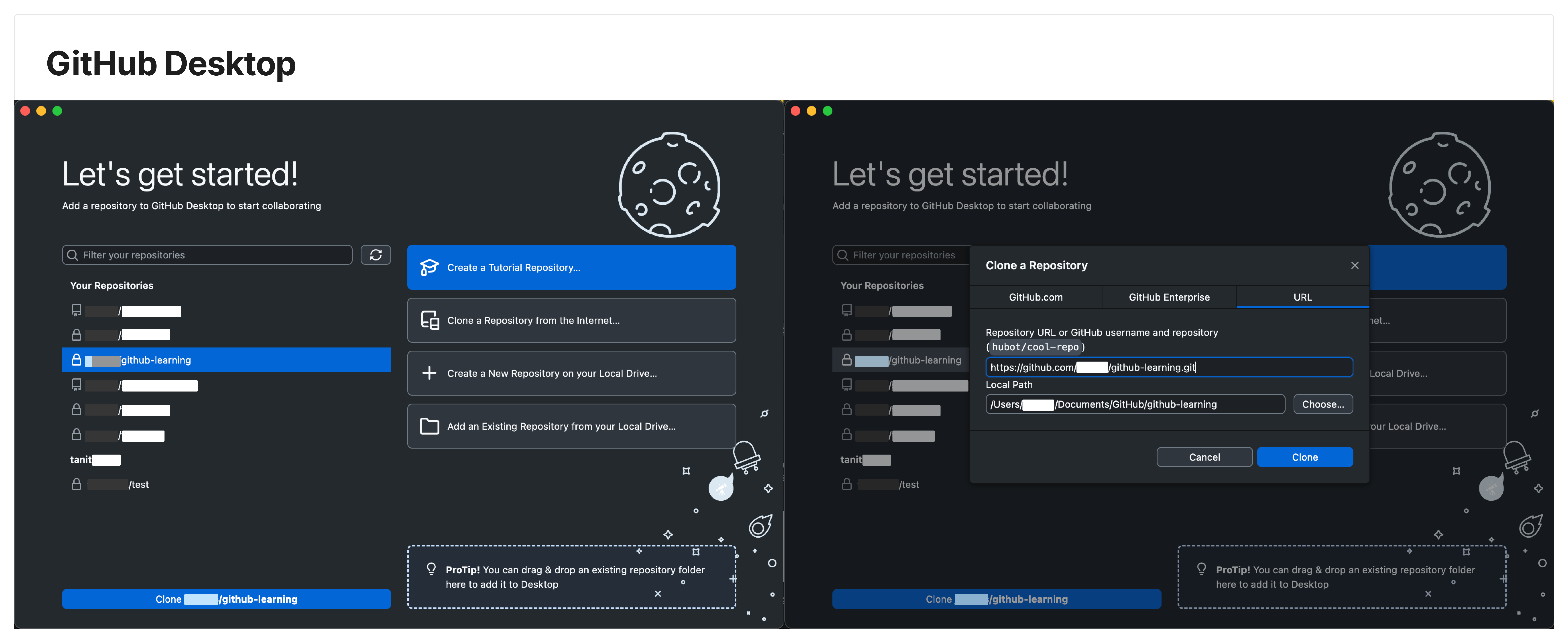 Interface - GitHub Desktop